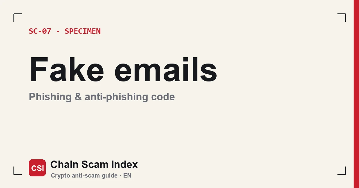 A phishing email disguised as official Binance mail, with the spoofable sender name and a suspicious link marked out