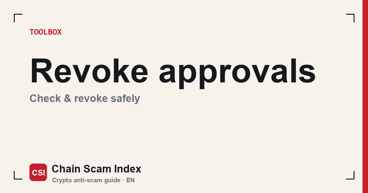 Wallet approval review and revoke guide cover: the approval-check and revoke flow