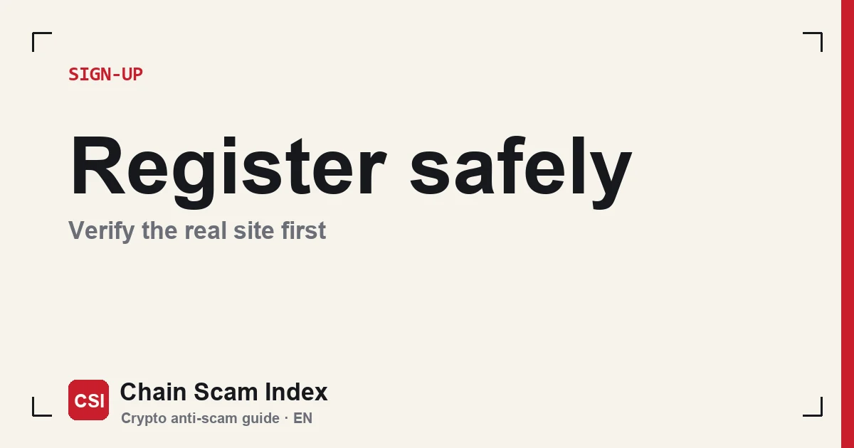 Registering on Binance safely: check the official address is binance.com first, then enter the sign-up flow